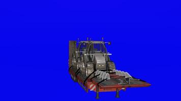 A tractor with a large blade on it photo