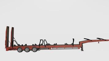 A flatbed trailer with a flatbed trailer attached to it photo