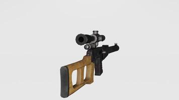 A gun with a scope on it is shown photo