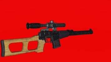 A rifle with a red background and a red dot photo