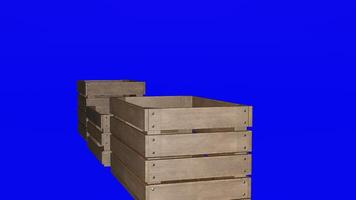 A stack of wooden crates photo