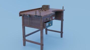 A small desk with a drawer and a small drawer photo