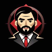 A man with a beard and red tie vector
