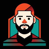 A man with a beard and red hair vector