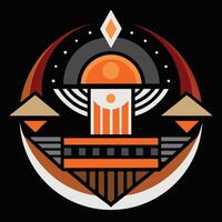 A logo for a game called the city vector