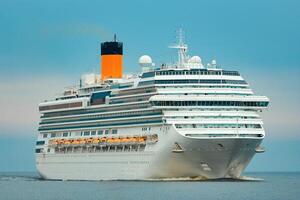 Large royal cruise liner on the way. Travel and spa services photo