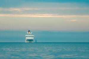 Large royal cruise liner on the way. Travel and spa services photo