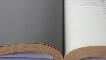 Open book indentation with bokeh effect. photo