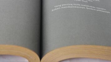 Open book indentation with bokeh effect. photo