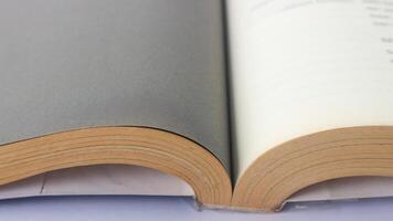 Open book indentation with bokeh effect. photo
