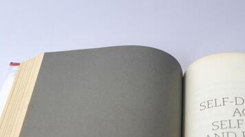 Open book indentation with bokeh effect. photo