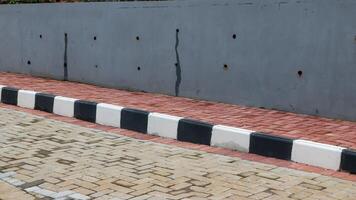 Sidewalk with red paving blocks. photo
