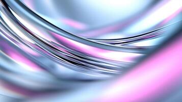 Sleek and modern abstract design featuring flowing metallic lines in shades of blue and pink, creating sense of movement and depth photo
