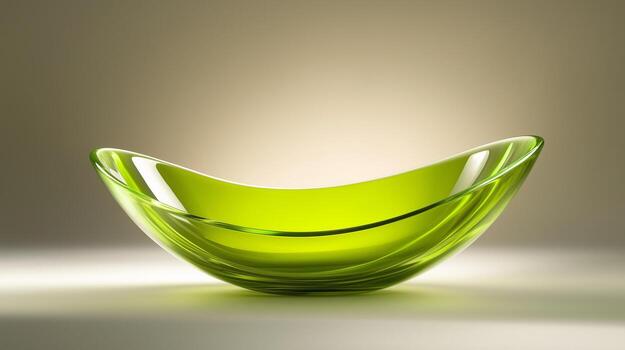 maravilloso verde vaso cuenco con pulcro, moderno diseño, hermosamente iluminado a realce sus curvas y transparencia. esta pedazo agrega toque de elegancia a ninguna ajuste foto
