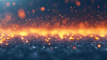mesmerizing display of glowing embers and sparkling particles creates captivating atmosphere, evoking warmth and energy in dynamic environment photo