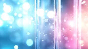 Bright and colorful abstract background featuring soft bokeh lights in blue and pink hues, creating dreamy and vibrant atmosphere. Perfect for various design projects photo