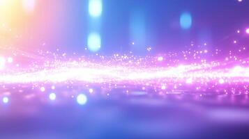 vibrant abstract background featuring glowing particles and light trails in shades of pink and blue, creating dreamy and ethereal atmosphere photo