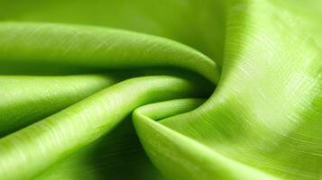 Soft and smooth green fabric with subtle sheen, perfect for various textile applications. vibrant color adds fresh and lively touch to any design project photo