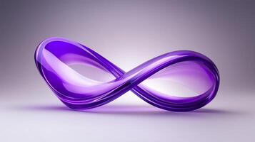 stunning purple infinity symbol made of smooth, translucent material, reflecting light beautifully. This artistic piece represents endless possibilities and creativity photo