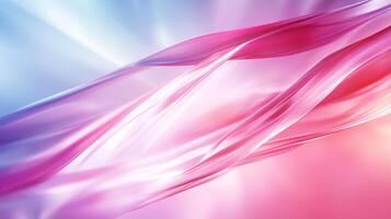 Soft flowing waves of pink and blue create serene and calming atmosphere, perfect for backgrounds or abstract designs. gentle gradients evoke sense of tranquility and elegance photo