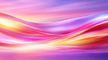 vibrant abstract background featuring flowing waves of pink, purple, and gold hues, creating sense of movement and energy. Perfect for artistic and creative projects photo
