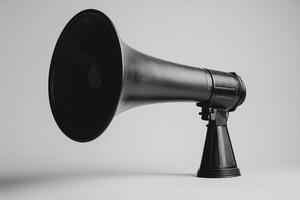 Black Vintage Megaphone with a Conical Base photo