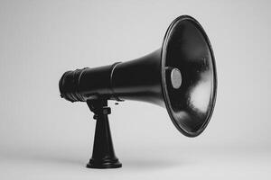 Black vintage megaphone on a white background photo