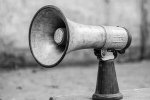 Weathered Vintage Handheld Loudspeaker photo