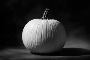 A White Pumpkin on a Dark Surface photo