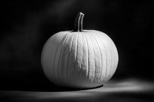 A White Pumpkin Isolated Against a Black Background photo