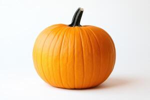 A Single Orange Pumpkin Isolated on a White Background photo