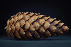 A Detailed Close-Up of a Single Dried Pine Cone photo
