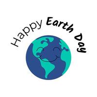 Simple cartoon Eaarth. Happy Earth Day, saving the planet illustration vector