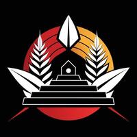 The logo for the band is a pyramid with a red, white and black background vector