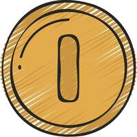A gold coin with the letter o on it vector