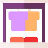 A flat icon of a shirt rack vector