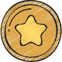 A star icon on a gold coin vector