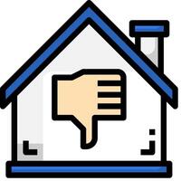 A house with a thumb up and a hand pointing down vector