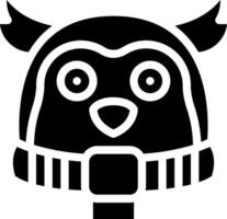 A black and white owl with a scarf on its head vector