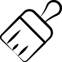 A black and white drawing of a paintbrush vector