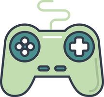A green game controller icon on a white background vector