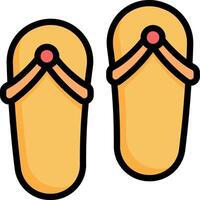 A pair of flip flops on a white background vector