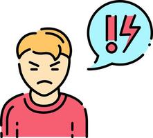 Angry man with lightning and speech bubble illustration vector