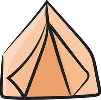 A tent with a brown and tan color vector