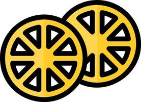 Two slices of lemon on a white background vector