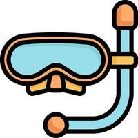 A diving mask and snorkel on a white background vector