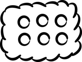 A black and white drawing of a square with six dots vector