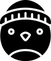 A black and white image of a bird wearing a hat vector
