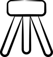 A black and white drawing of a stool vector