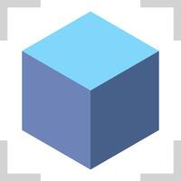 A blue cube with a white background vector
